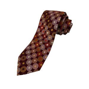 Ted Baker London Neck Tie 100% Imported Silk Circles Geometric 61" x 3.5"